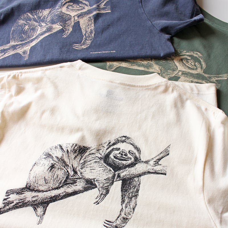 SLOTH S/S TEE OFF WHITE | SLEEPYY ONLINE SHOP