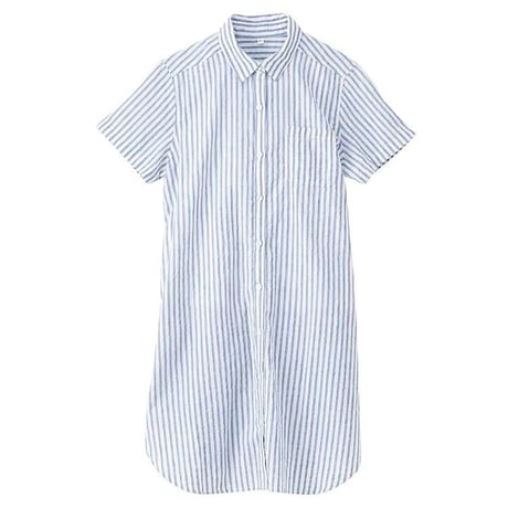 マタニティ　トップス　シャツ　授乳口付き　ストライブ　ミドル丈