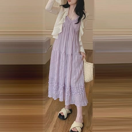 マタニティ　ワンピース　ロング丈　キャミソールワンピース　ゆったり