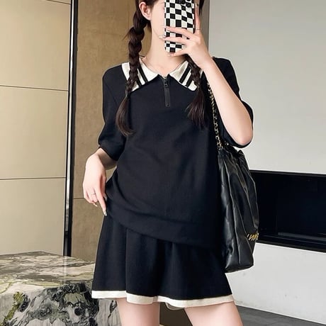 マタニティ　トップス&ボトムスセット　ショートパンツ　ゆったり