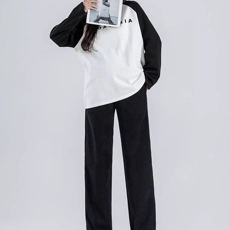 マタニティ　ボトムス　パンツ　ワイド　ゆったり　起毛　あたたか