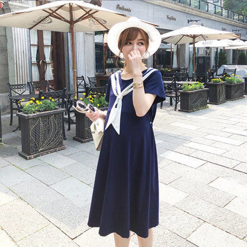 ヴィリーナ virina キキドレス ワンピース ネイビー マタニティ 撥水