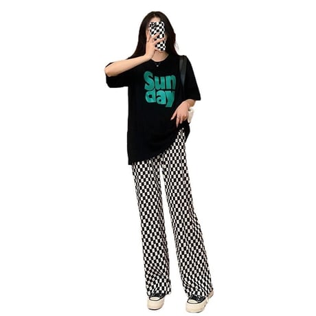 マタニティ　トップス&ボトムスセット　Tシャツ　ワイドパンツ　ゆったり