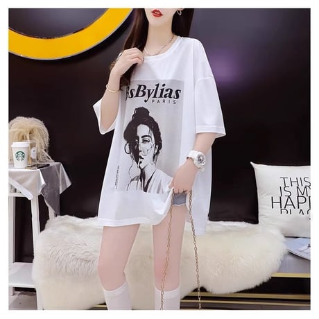 マタニティ　トップス　Tシャツ　ラウンドネック　ビッグサイズ　ゆったり
