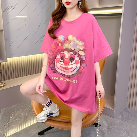 マタニティ　トップス　Tシャツ　ラウンドネック　ビッグサイズ　ゆったり