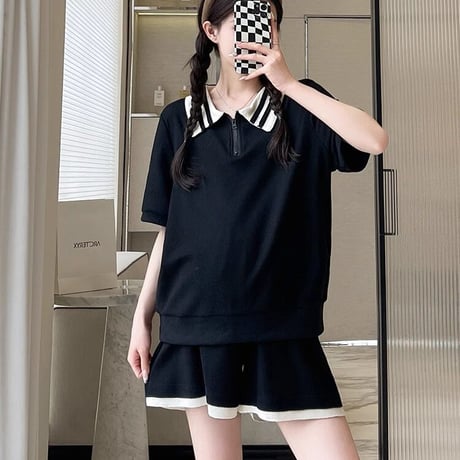 マタニティ　トップス&ボトムスセット　ショートパンツ　ゆったり