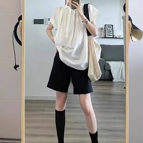 マタニティ　トップス&ボトムスセット　ショートパンツ　ブラウス