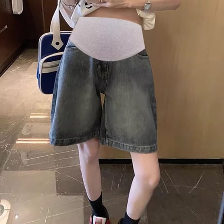 マタニティ　ボトムス　パンツ　デニム　ショートパンツ　カジュアル