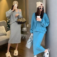 マタニティ　トップス&ワンピースセット　スウェット　パーカー　ロング丈