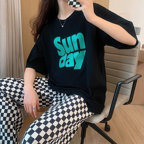 マタニティ　トップス&ボトムスセット　Tシャツ　ワイドパンツ　ゆったり