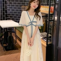 マタニティ　ワンピース　ミディ丈　フレア　シフォン　ガーリー
