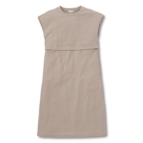 マタニティ　ワンピース　ミディ丈　ラウンドネック　授乳服