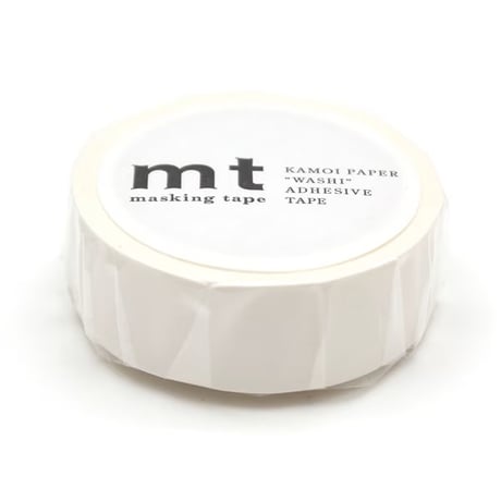 【カモ井加工紙】マスキングテープ mt 1P マットホワイト 15mm x 7M（個包装)