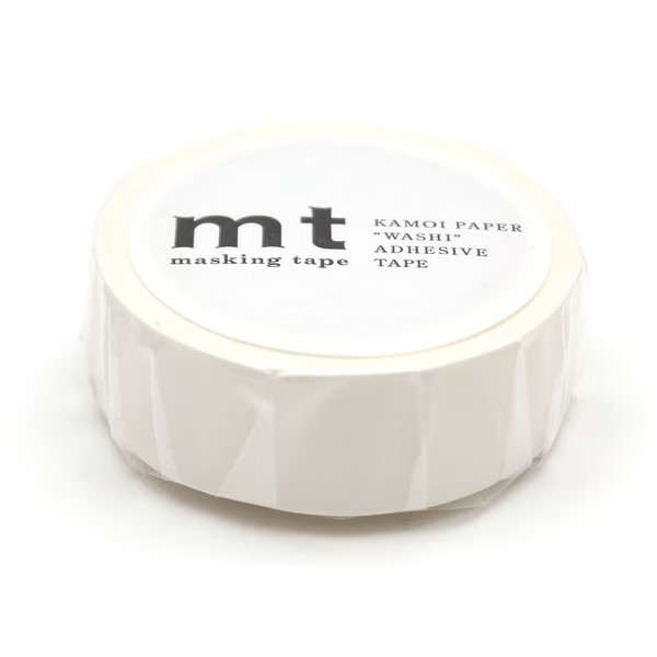 カモ井加工紙】マスキングテープ mt 1P マットホワイト 15mm x 7M（個