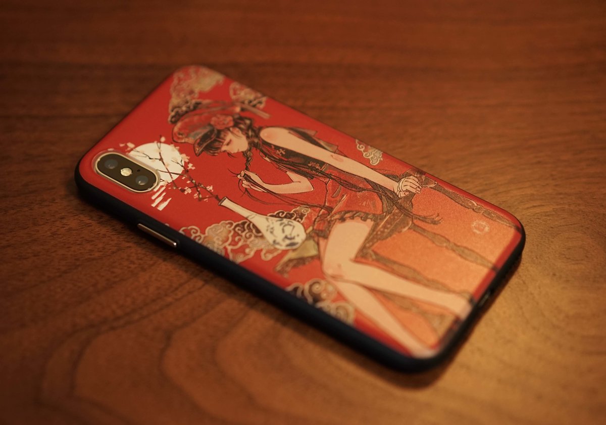 小ぶりの壺 壺也】月下少女(iPhone case 浮彫加工) | 形而上MetaMatter