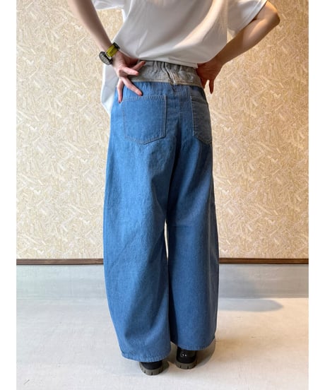 MARECHAL TERRE ★ combination cocoon denim pants