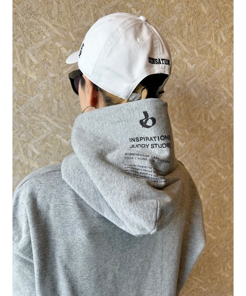 JUDDY CORNジュディコーンフード付きグレー ロングベスト27800円 JUDDY CORNジュディコーンフード付きグレー ロングベスト