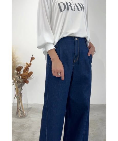 mink chair ★ side seam  denim pants