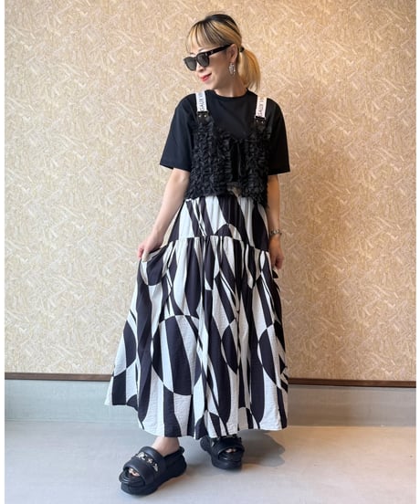 MARGAUX VINTAGE ★ geometric W logo skirt