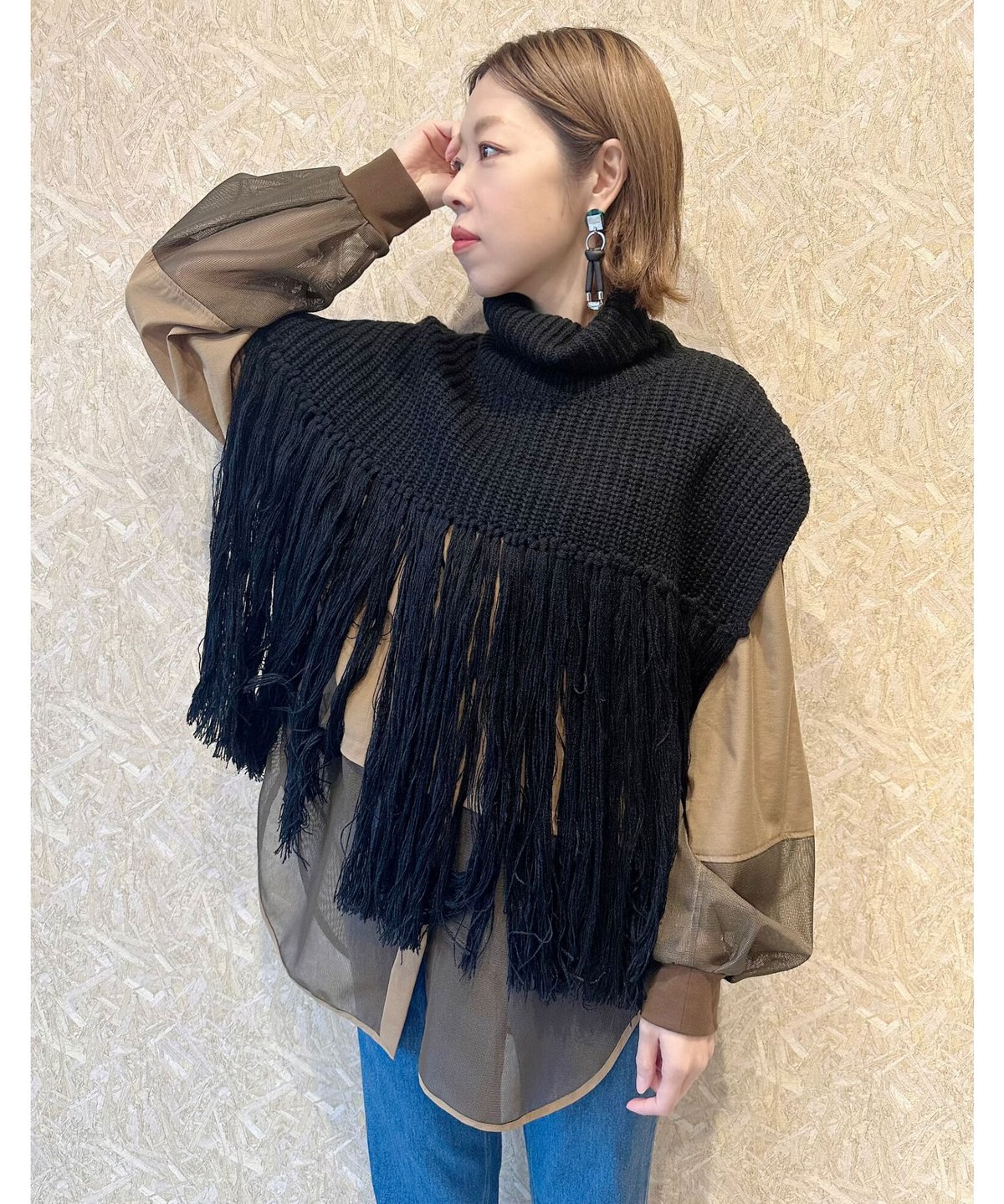 margaux vintage fringe turtle poncho | BASTET