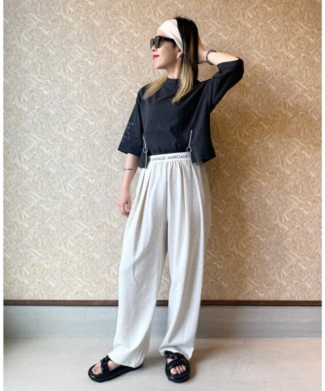 MARGAUX VINTAGE ☆ logo west tuck pants | BASTET
