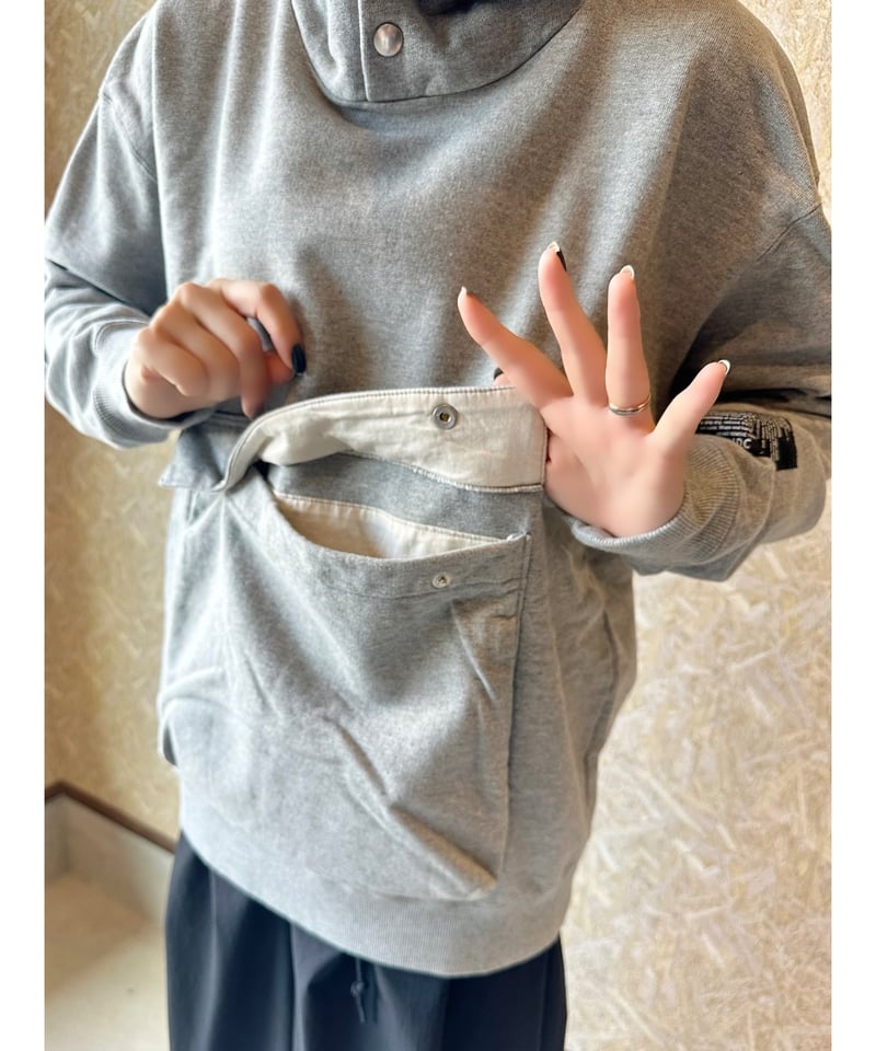 JUDDY CORNジュディコーンフード付きグレー ロングベスト27800円 JUDDY CORNジュディコーンフード付きグレー ロングベスト