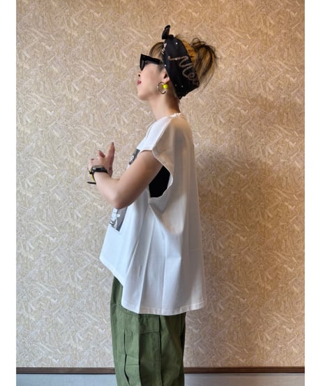 MARGAUX VINTAGE ★ photo print nosleeve T-shirt