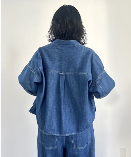 FOSI. ★ pocket design cropped shirt