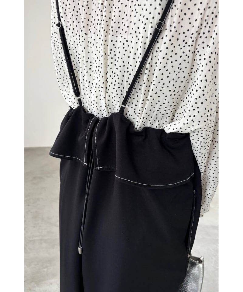 mink chair ☆ back frill denim salopette | BASTET