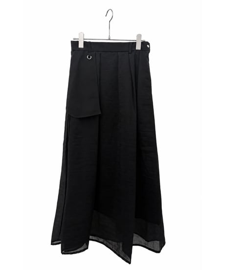 FOSI. ★ sheer nylon tuck flare skirt