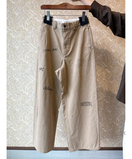 Le Melange ★ cotton twill graphic  pants