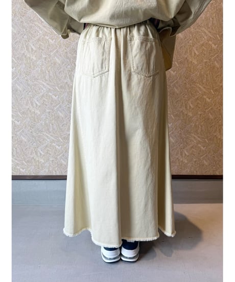 mink chair ★ fringe  denim long skirt