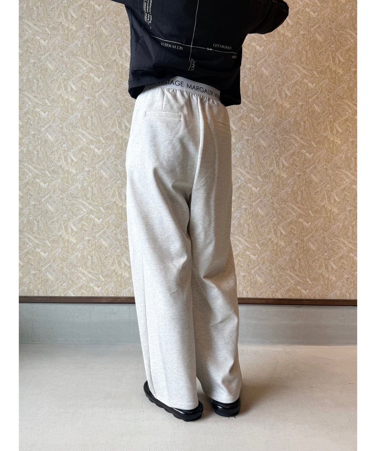 MARGAUX VINTAGE ☆ logo west tuck pants | BASTET