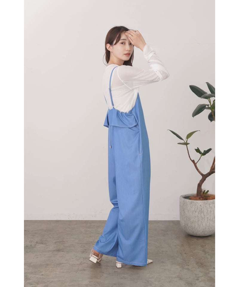 mink chair ☆ back frill denim salopette | BASTET
