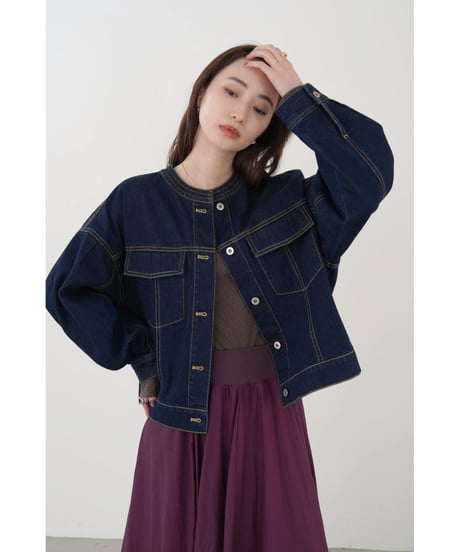 mink chair ★ no collar cocoon denim JK