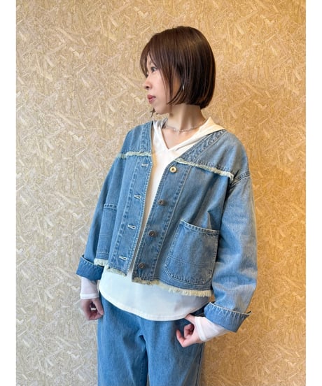 mink chair ★ V color denim jacket