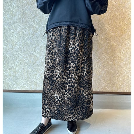 Le melange  ★ velours leopard skirt