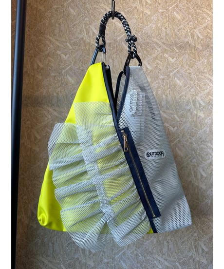 RISLEY ★ triangle mesh bag with frills