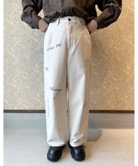 Le Melange ☆ cotton twill graphic pants | BASTET