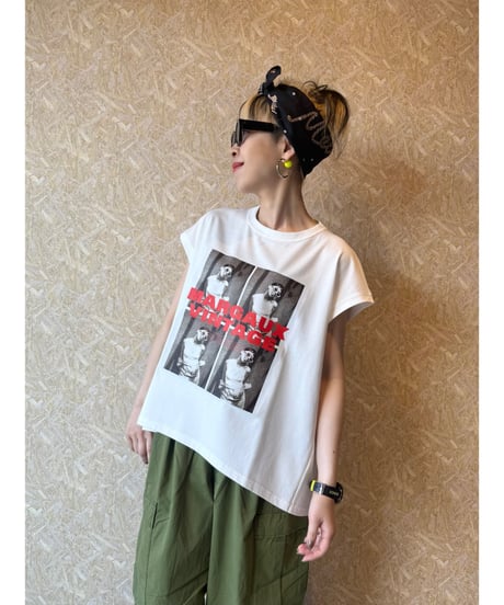 MARGAUX VINTAGE ★ photo print nosleeve T-shirt