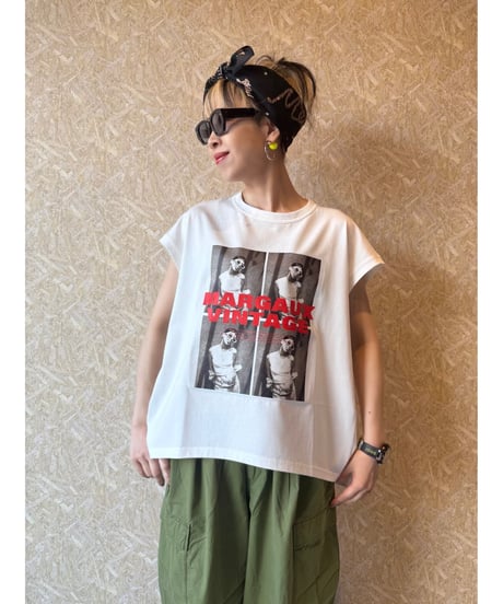 MARGAUX VINTAGE ★ photo print nosleeve T-shirt