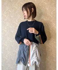 RISLEY docking knit shirt ネイビー RISLEY ☆ docking knit shirt | BASTET