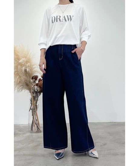 mink chair ★ side seam  denim pants