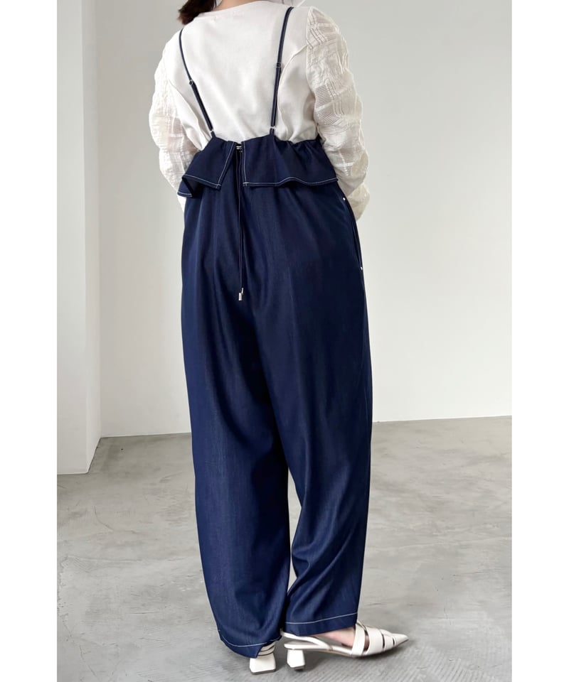 mink chair ☆ back frill denim salopette | BASTET