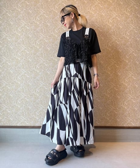 MARGAUX VINTAGE ★ geometric W logo skirt