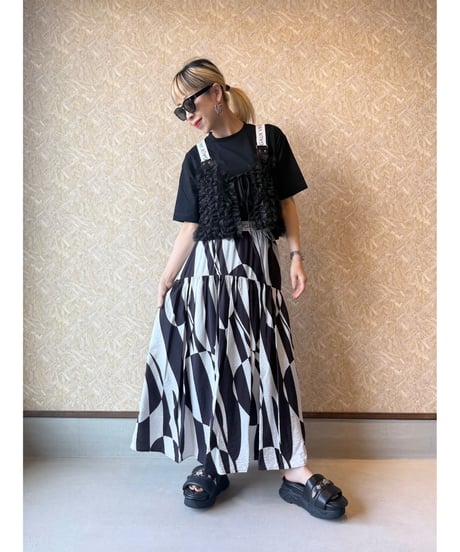 MARGAUX VINTAGE ★ geometric W logo skirt