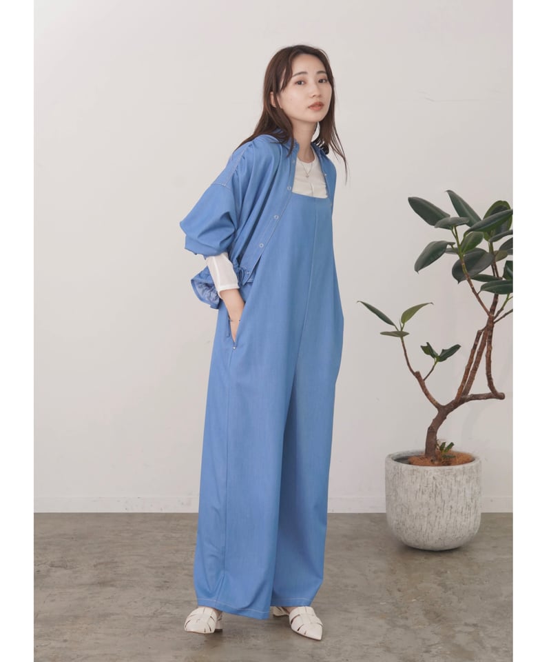 mink chair ☆ back frill denim salopette | BASTET