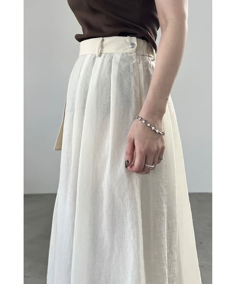 FOSI. ★ sheer nylon tuck flare skirt