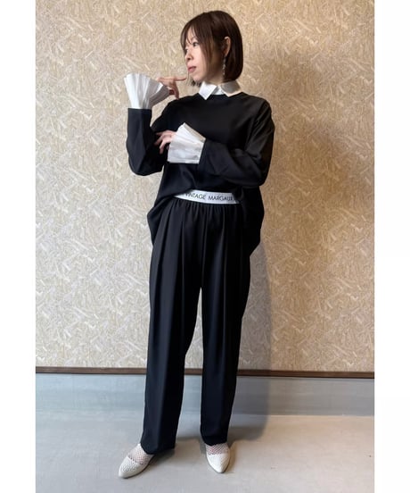 MARGAUX VINTAGE ★ waist logo tuck pants