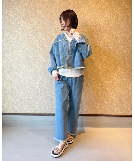 mink chair ★ V color denim jacket